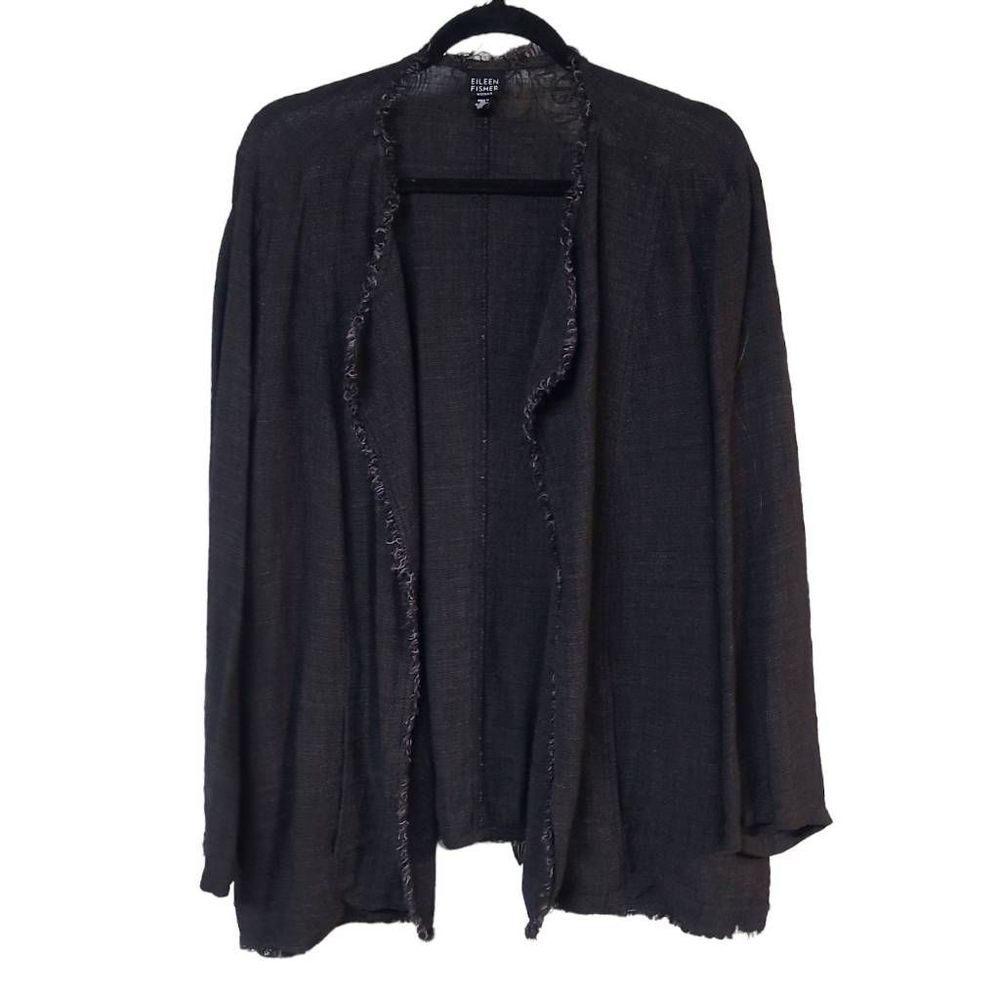 Eileen Fisher Black Open-Front Blazer